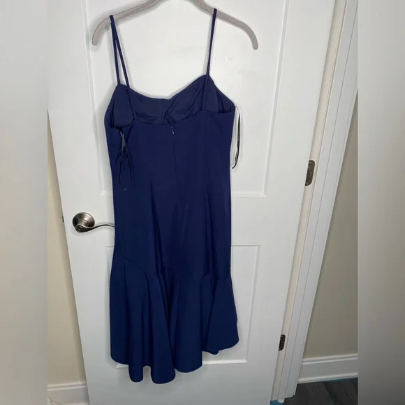 FINAL SALE Vince Camuto Navy Tiered Ruffle Cocktail Dress Women’s Size 8 - Picture 4 of 6